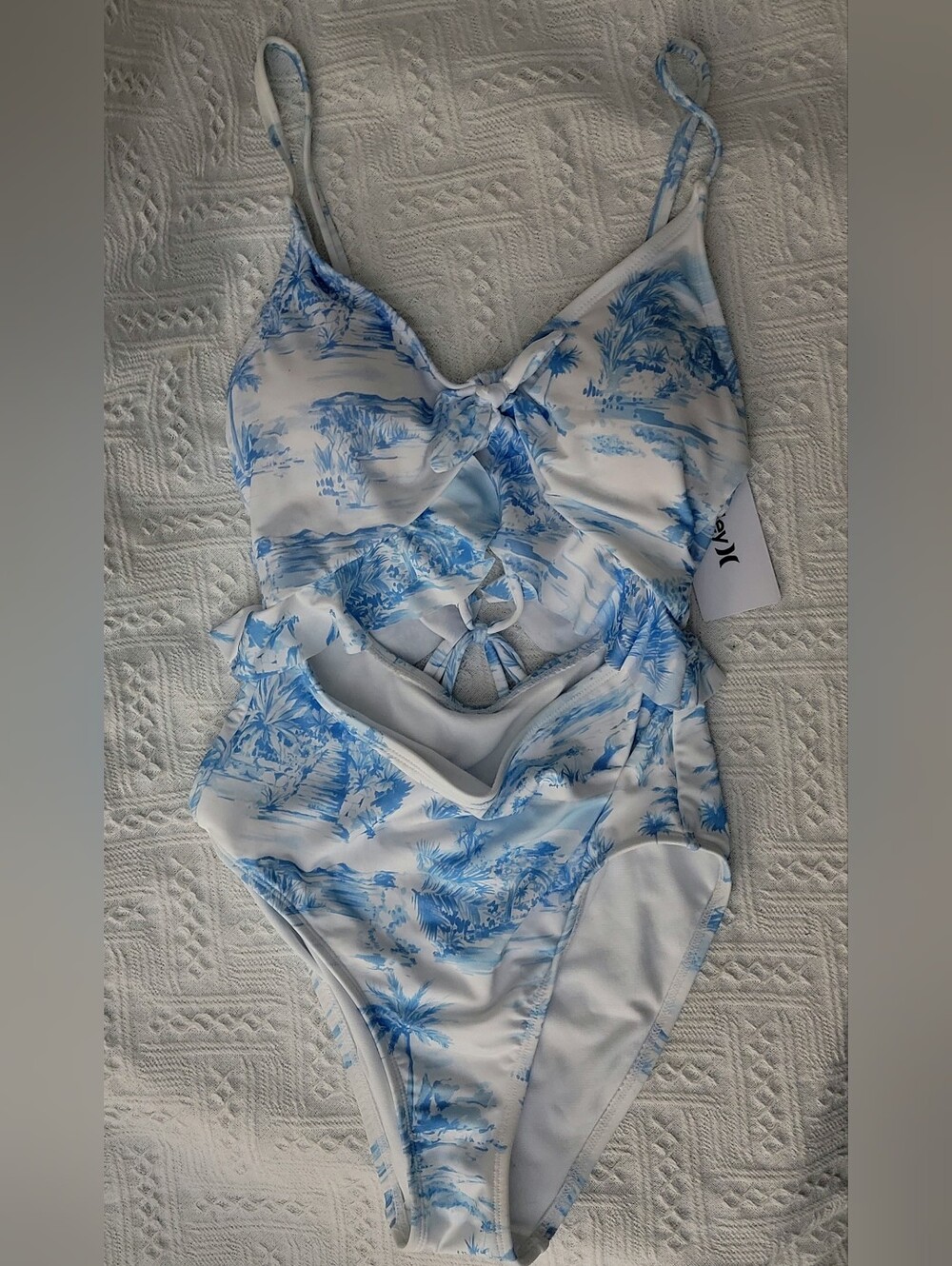 Hurley Tropical Blue Cutout Monokini NWT Small